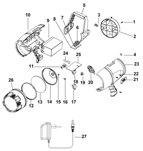 Default Diagram and Parts List for BSL302-B3 Type 1 Black and Decker Worklight & Flashlight